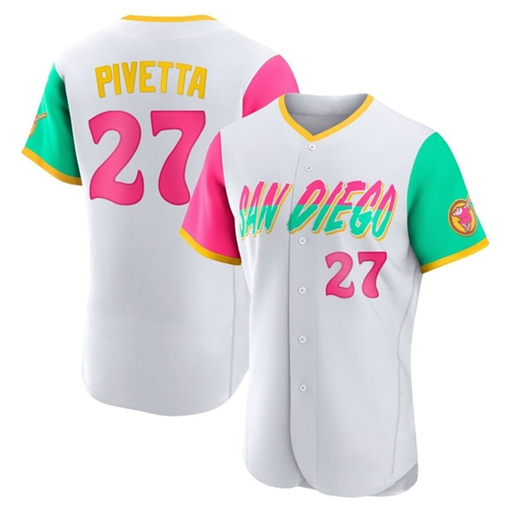 Jamed S.Diego Padres #27 Nick Pivetta Player White City Connect Home Limited Elite Stitched Jerseys