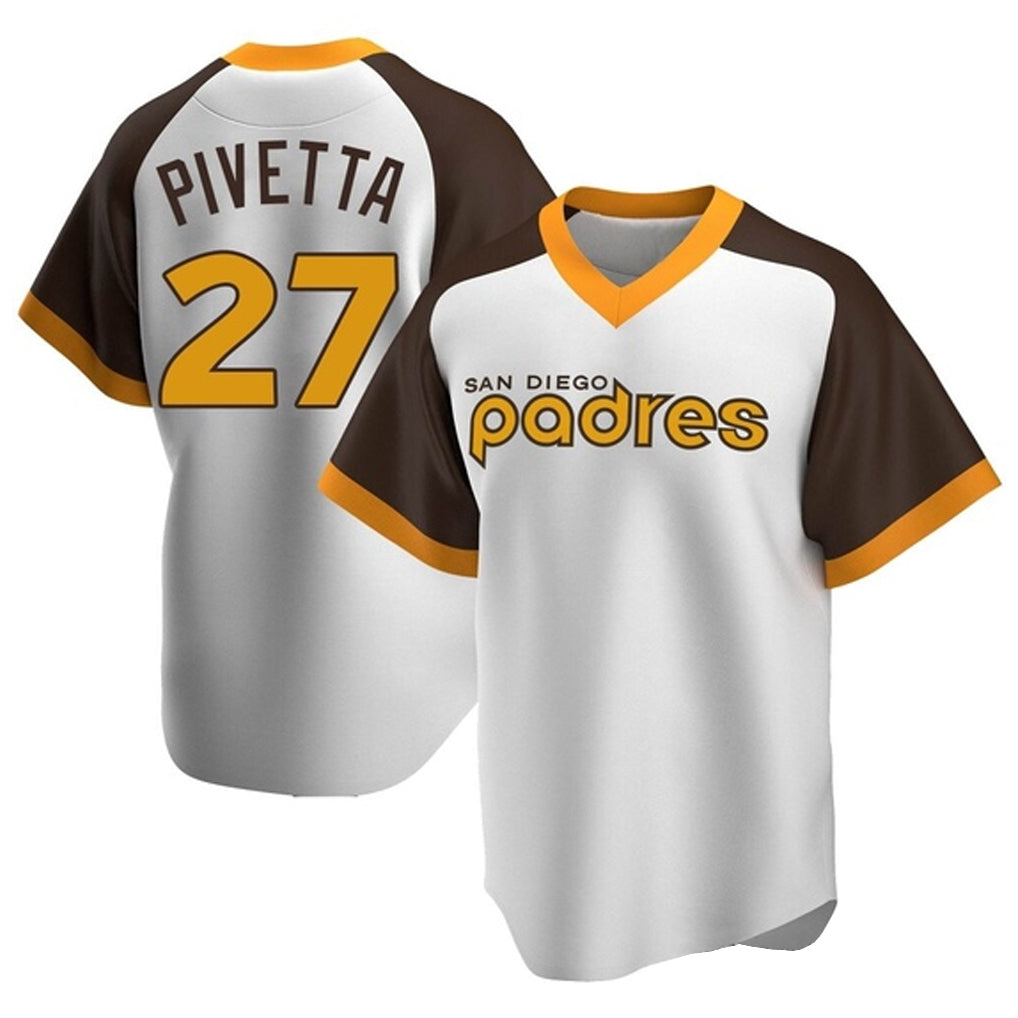 Jamed S.Diego Padres #27 Nick Pivetta Player White Home Cooperstown Collection Replica Game Stitched Jerseys