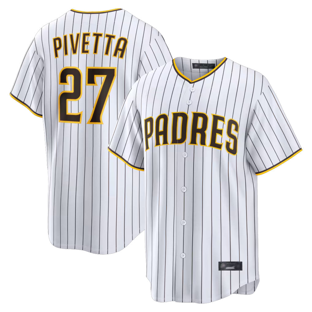 Jamed S.Diego Padres #27 Nick Pivetta Player White Home Limited Stitched Jerseys