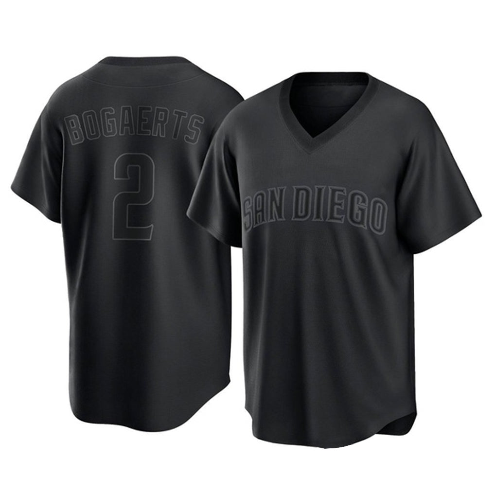 Jamed S.Diego Padres #2 Xander Bogaerts Player Black Pitch Fashion Game T-shirt Stitched Jerseys