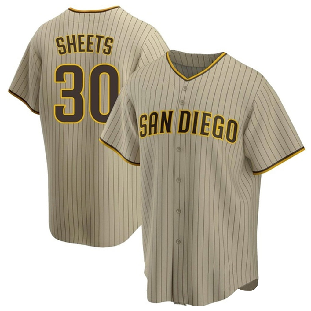 Jamed S.Diego Padres #30 Gavin Sheets Player Khaki Home Game Stitched Jerseys