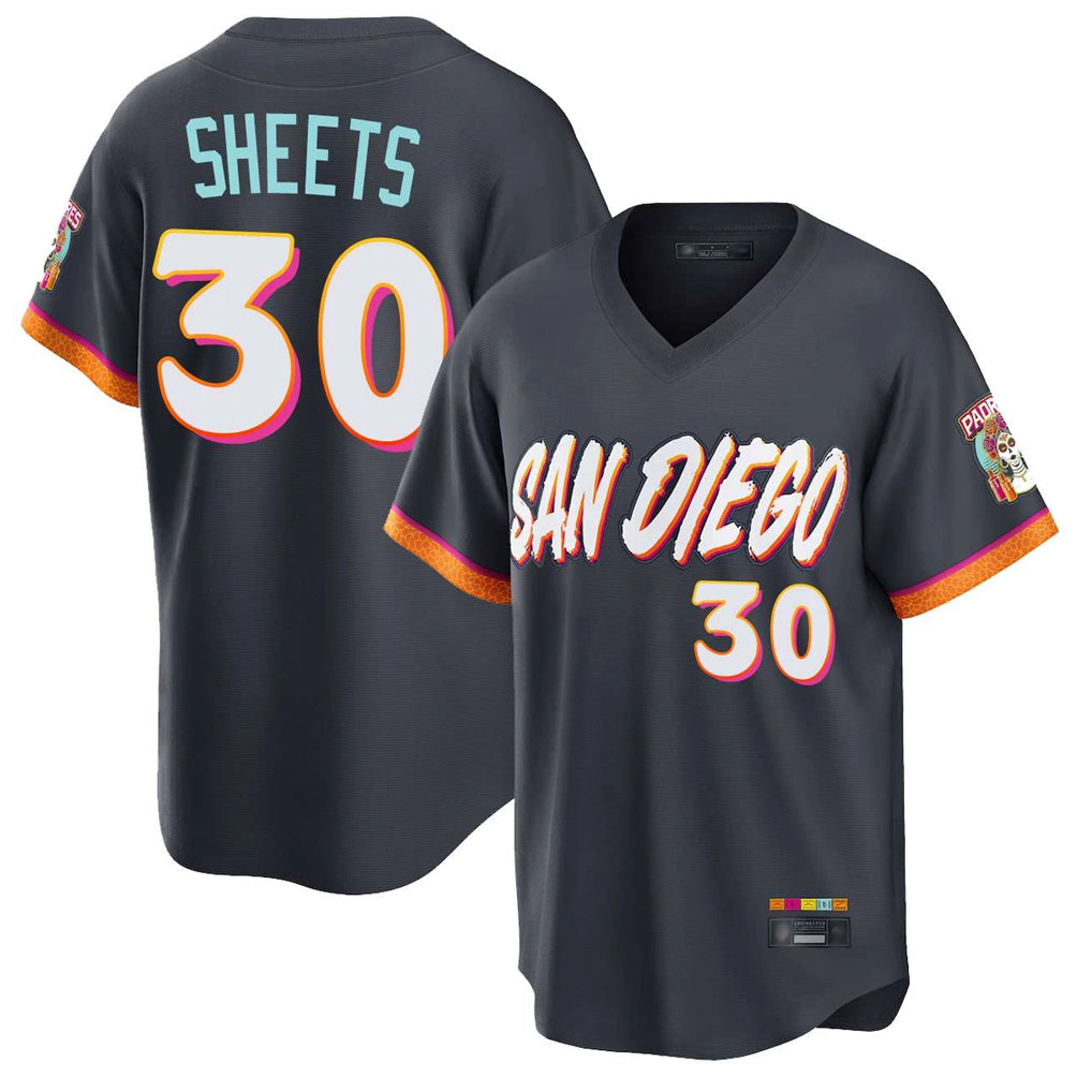 Jamed S.Diego Padres #30 Gavin Sheets Player Obsidian 2026 City Connect Home Limited T-shirt Stitched Jerseys