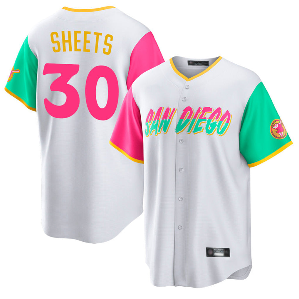Jamed S.Diego Padres #30 Gavin Sheets Player White City Connect Home Game Stitched Jerseys