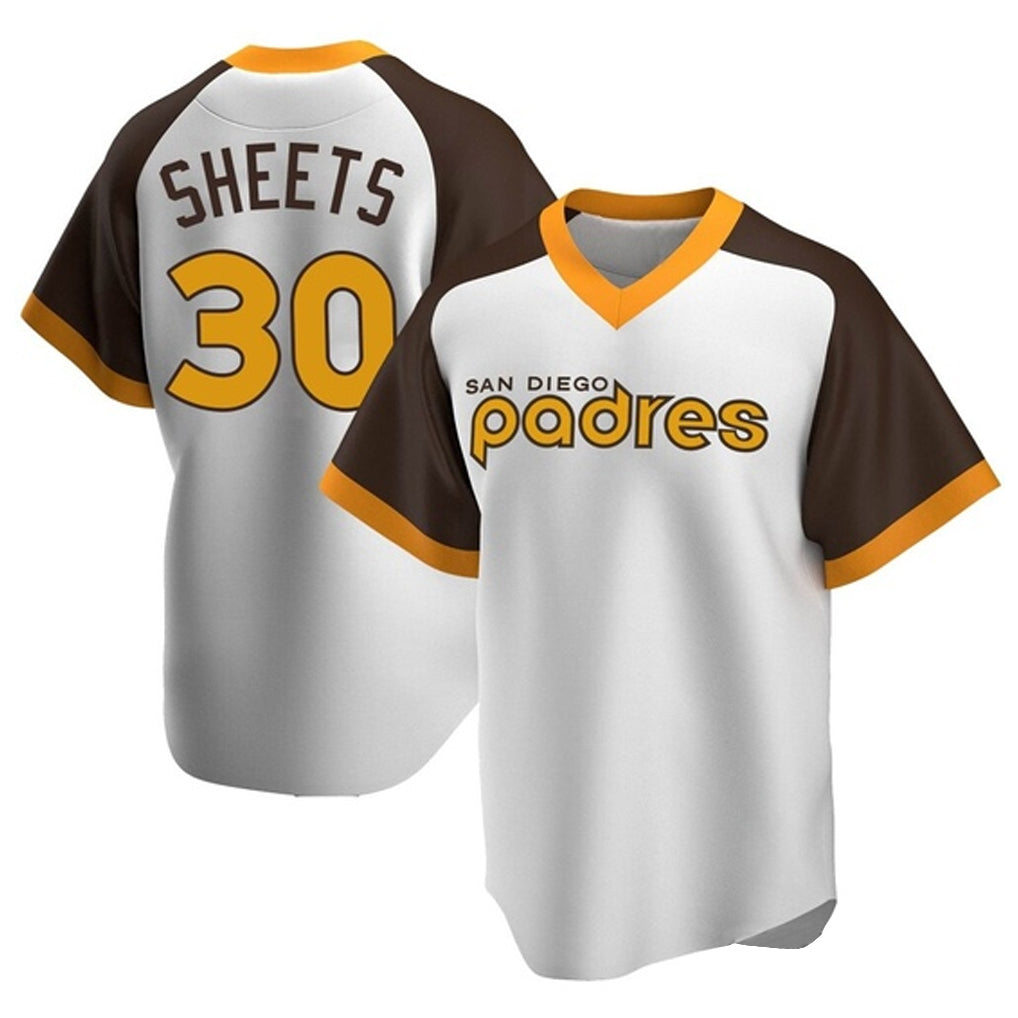 Jamed S.Diego Padres #30 Gavin Sheets Player White Home Cooperstown Collection Replica Game Stitched Jerseys