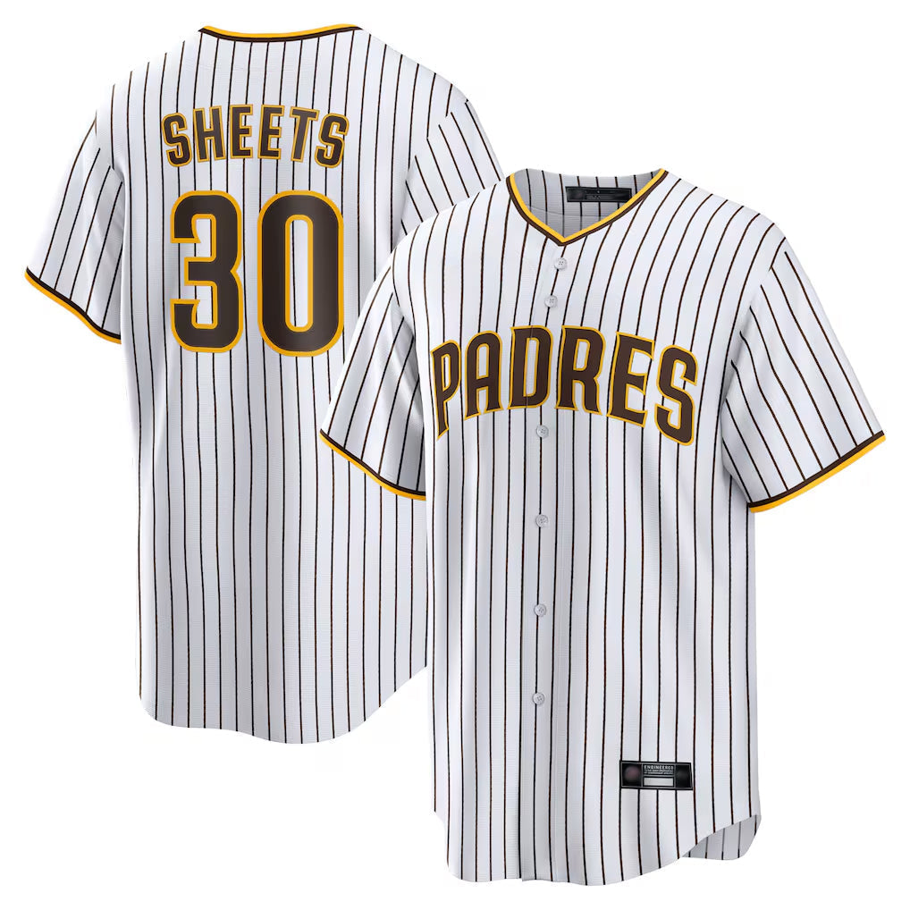 Jamed S.Diego Padres #30 Gavin Sheets Player White Home Game Stitched Jerseys