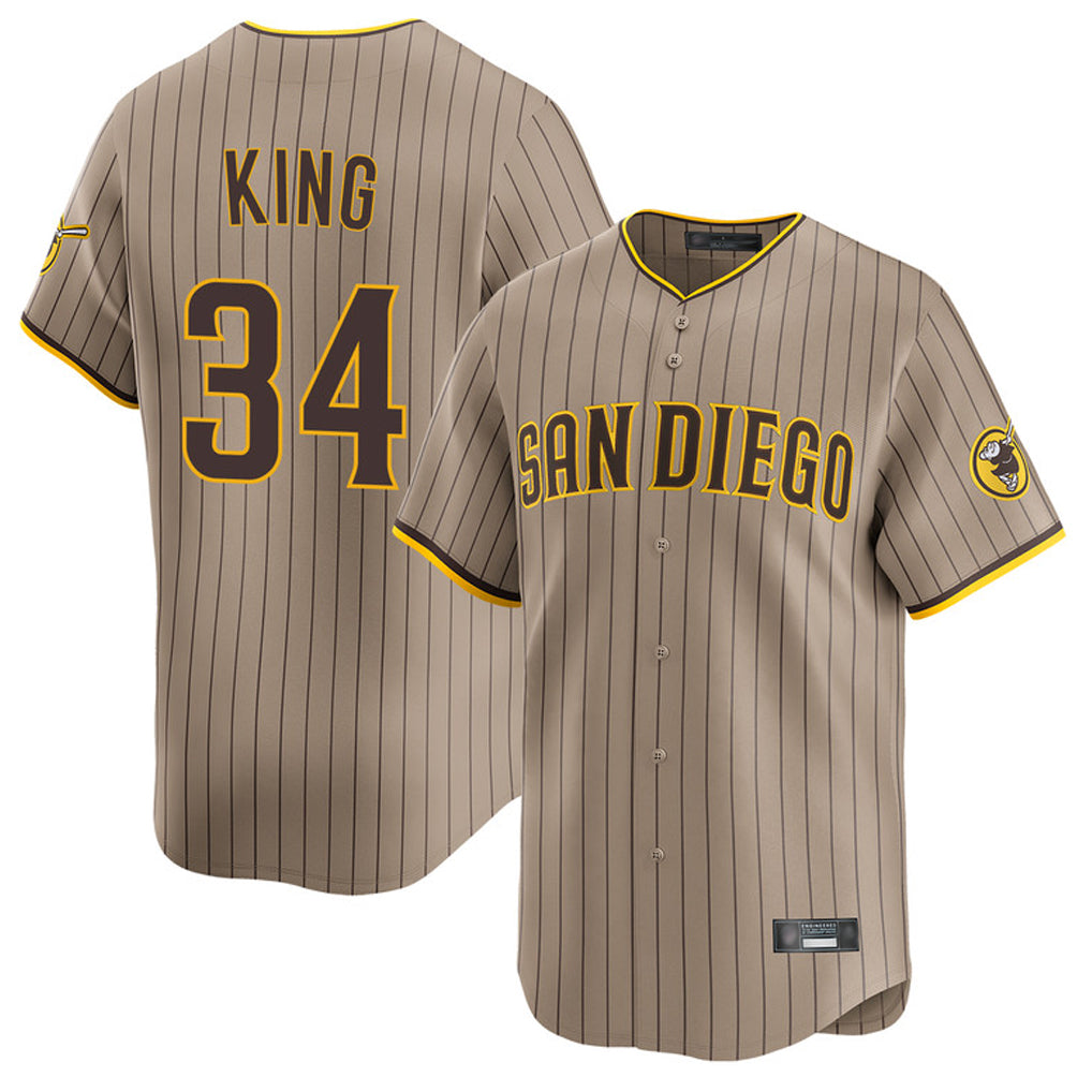 Jamed S.Diego Padres #34 Michael King Player Khaki Home Limited Stitched Jerseys