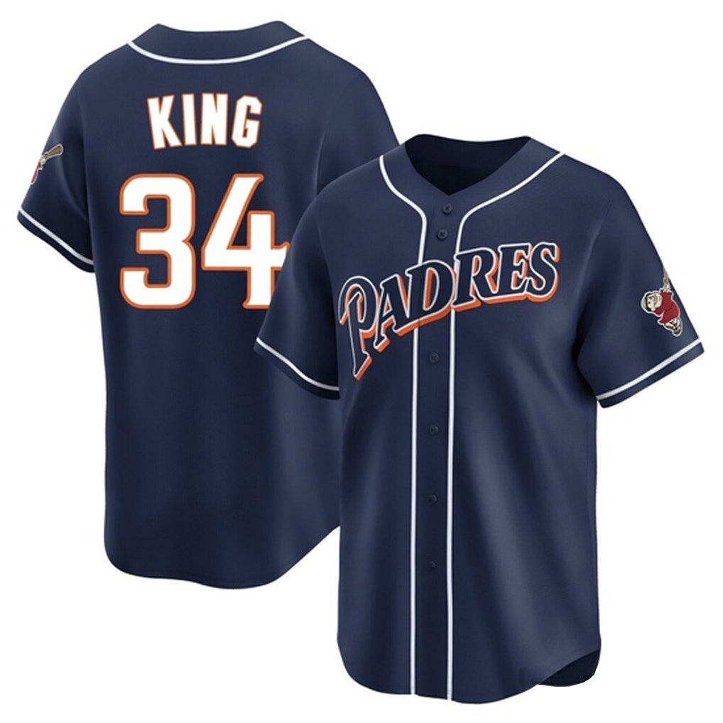 Jamed S.Diego Padres #34 Michael King Player Navy Cooperstown Collection Limited Home Stitched Jerseys