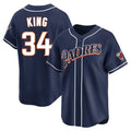 Jamed S.Diego Padres #34 Michael King Player Navy Cooperstown Collection Limited Home Stitched Jerseys
