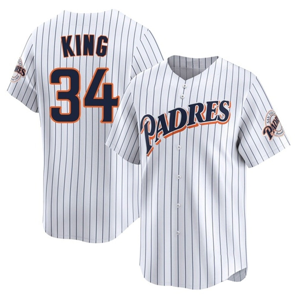 Jamed S.Diego Padres #34 Michael King Player White Cooperstown Collection Limited Home Stitched Jerseys
