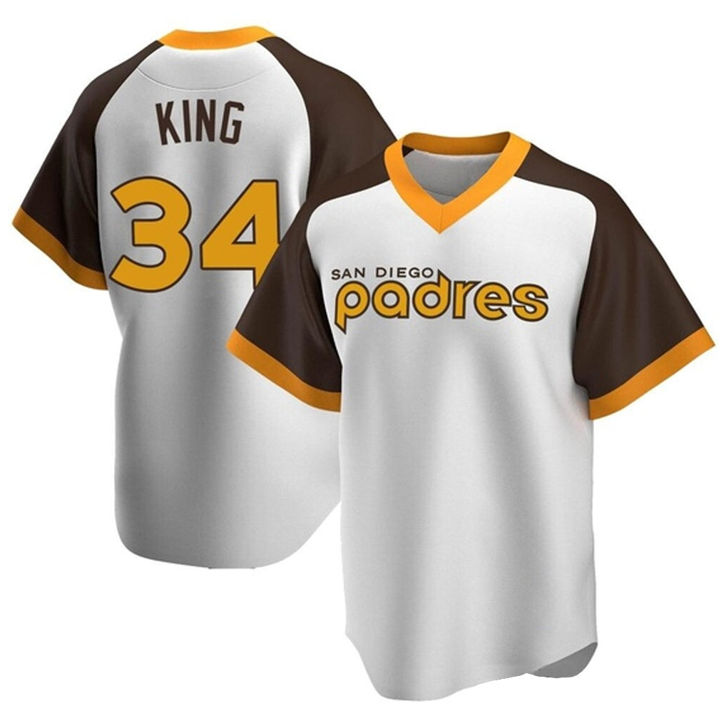 Jamed S.Diego Padres #34 Michael King Player White Home Cooperstown Collection Replica Game Stitched Jerseys