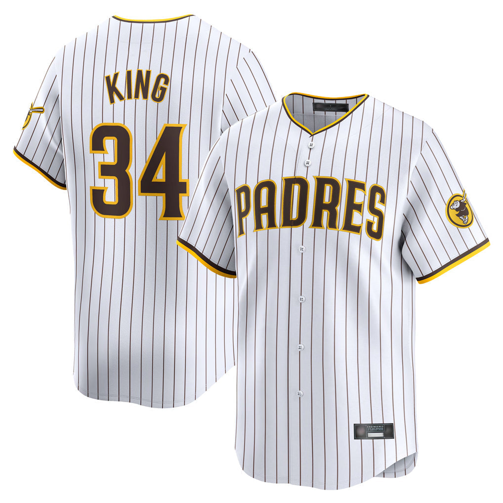 Jamed S.Diego Padres #34 Michael King Player White Home Limited Stitched Jerseys