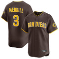 Jamed S.Diego Padres #3 Jackson Merrill Player Brown Home Limited Stitched Jerseys