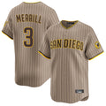 Jamed S.Diego Padres #3 Jackson Merrill Player Khaki Home Limited Stitched Jerseys
