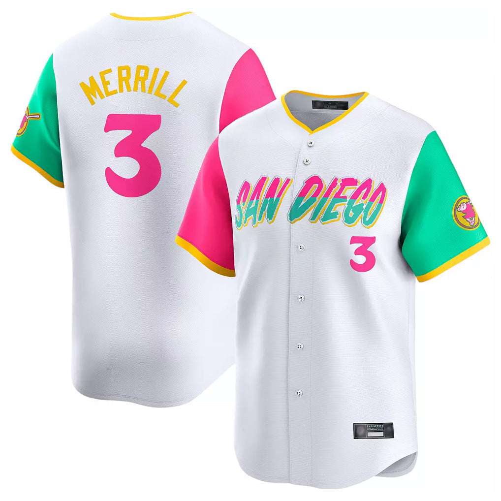 Jamed S.Diego Padres #3 Jackson Merrill Player White City Connect Home Limited Stitched Jerseys
