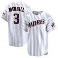 Jamed S.Diego Padres #3 Jackson Merrill Player White Cooperstown Collection Limited Home Stitched Jerseys
