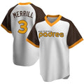 Jamed S.Diego Padres #3 Jackson Merrill Player White Home Cooperstown Collection Replica Game Stitched Jerseys