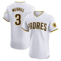 Jamed S.Diego Padres #3 Jackson Merrill Player White Home Limited Elite Stitched Jerseys