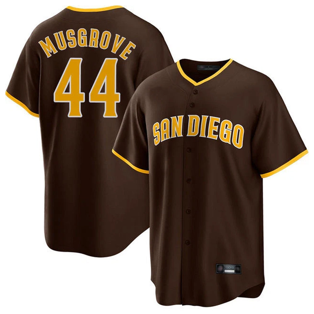 Jamed S.Diego Padres #44 Joe Musgrove Player Brown Home Game Stitched Jerseys