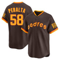 Jamed S.Diego Padres #58 Wandy Peralta Player Brown Home Cooperstown Collection Replica Game Stitched Jerseys
