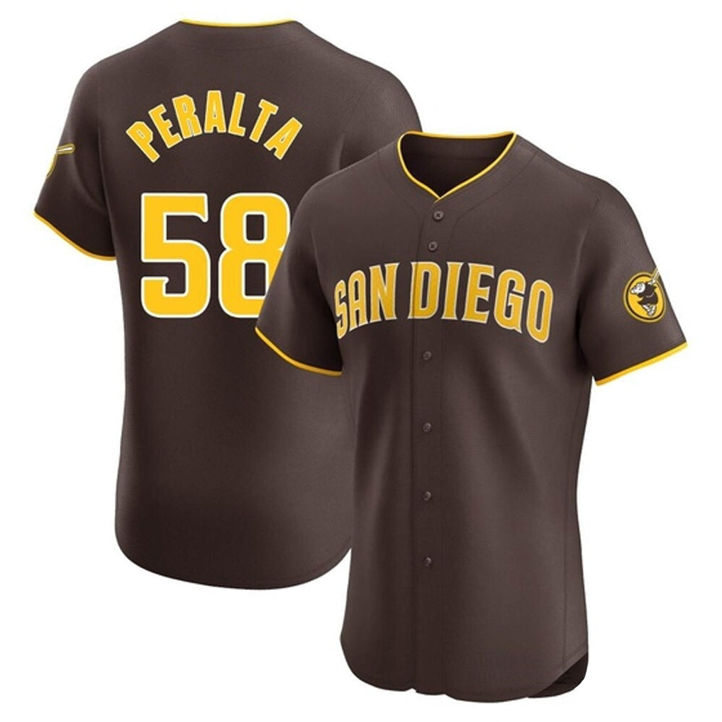 Jamed S.Diego Padres #58 Wandy Peralta Player Brown Home Limited Elite Stitched Jerseys