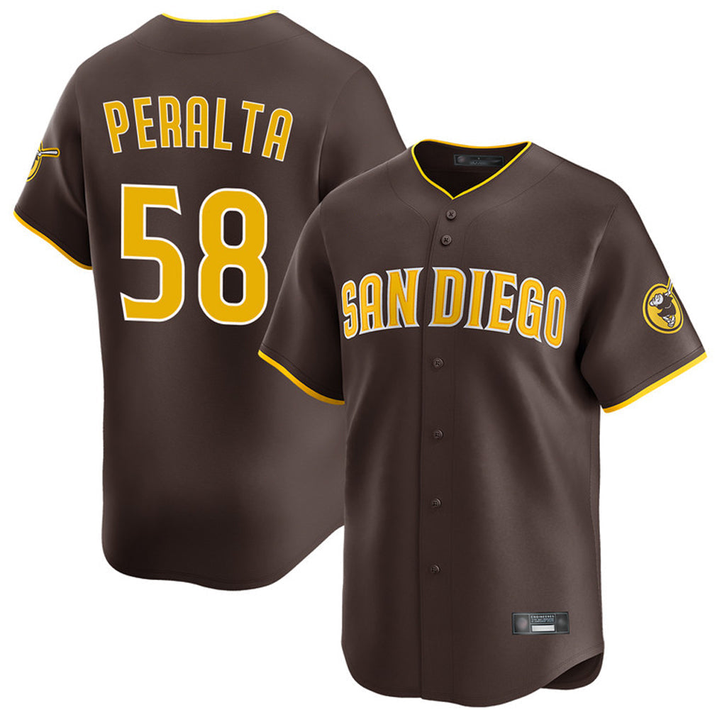 Jamed S.Diego Padres #58 Wandy Peralta Player Brown Home Limited Stitched Jerseys