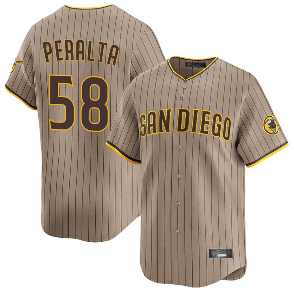 Jamed S.Diego Padres #58 Wandy Peralta Player Khaki Home Limited Stitched Jerseys