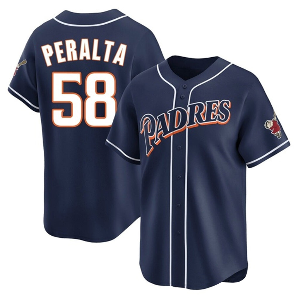 Jamed S.Diego Padres #58 Wandy Peralta Player Navy Cooperstown Collection Limited Home Stitched Jerseys