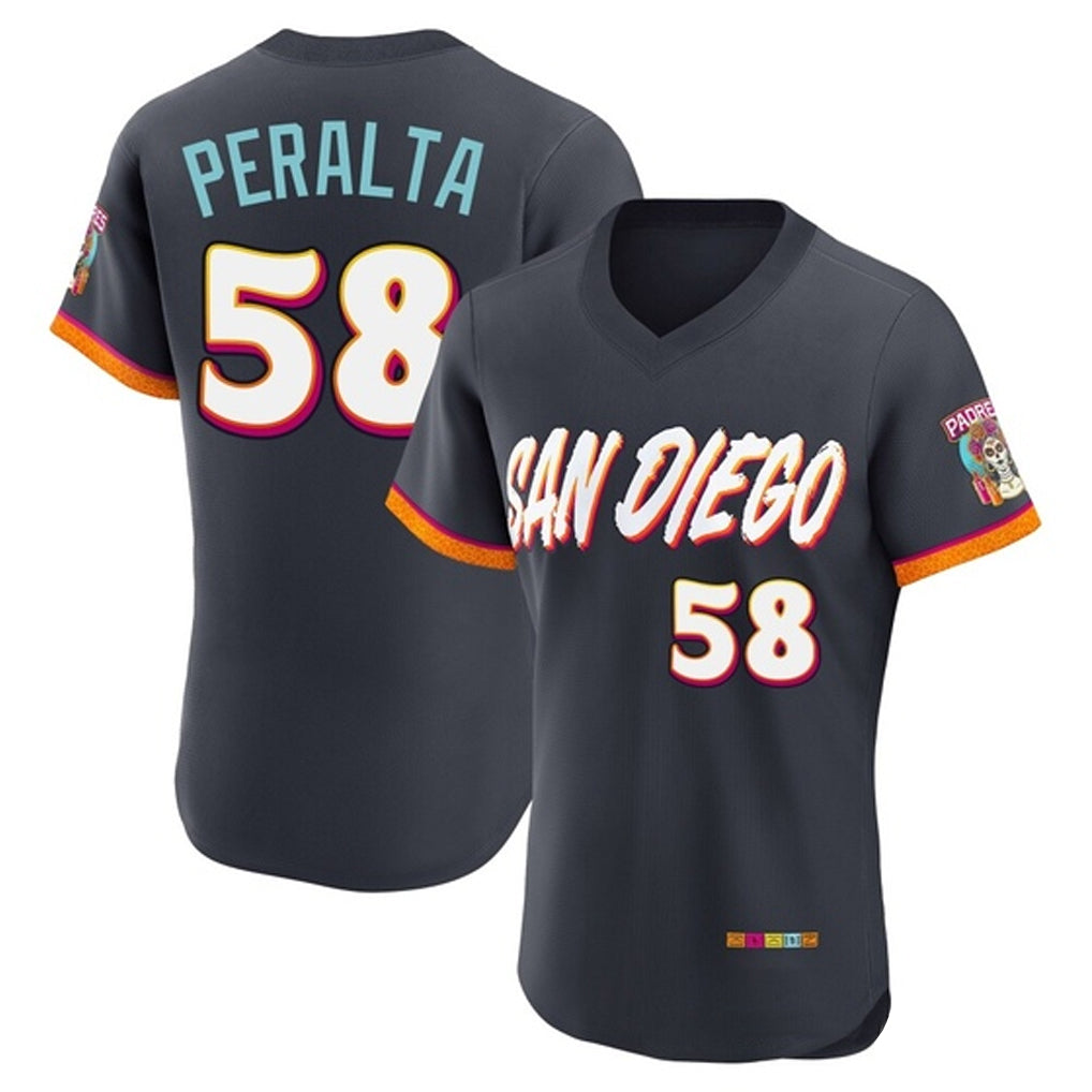 Jamed S.Diego Padres #58 Wandy Peralta Player Obsidian 2026 City Connect Home Limited Elite T-shirt Stitched Jerseys