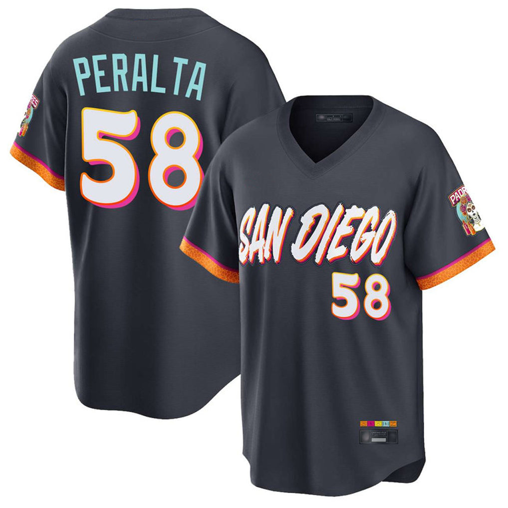 Jamed S.Diego Padres #58 Wandy Peralta Player Obsidian 2026 City Connect Home Limited T-shirt Stitched Jerseys