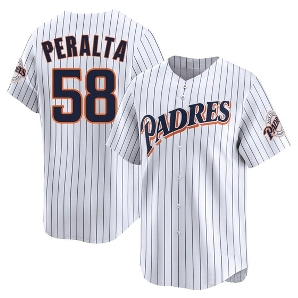 Jamed S.Diego Padres #58 Wandy Peralta Player White Cooperstown Collection Limited Home Stitched Jerseys