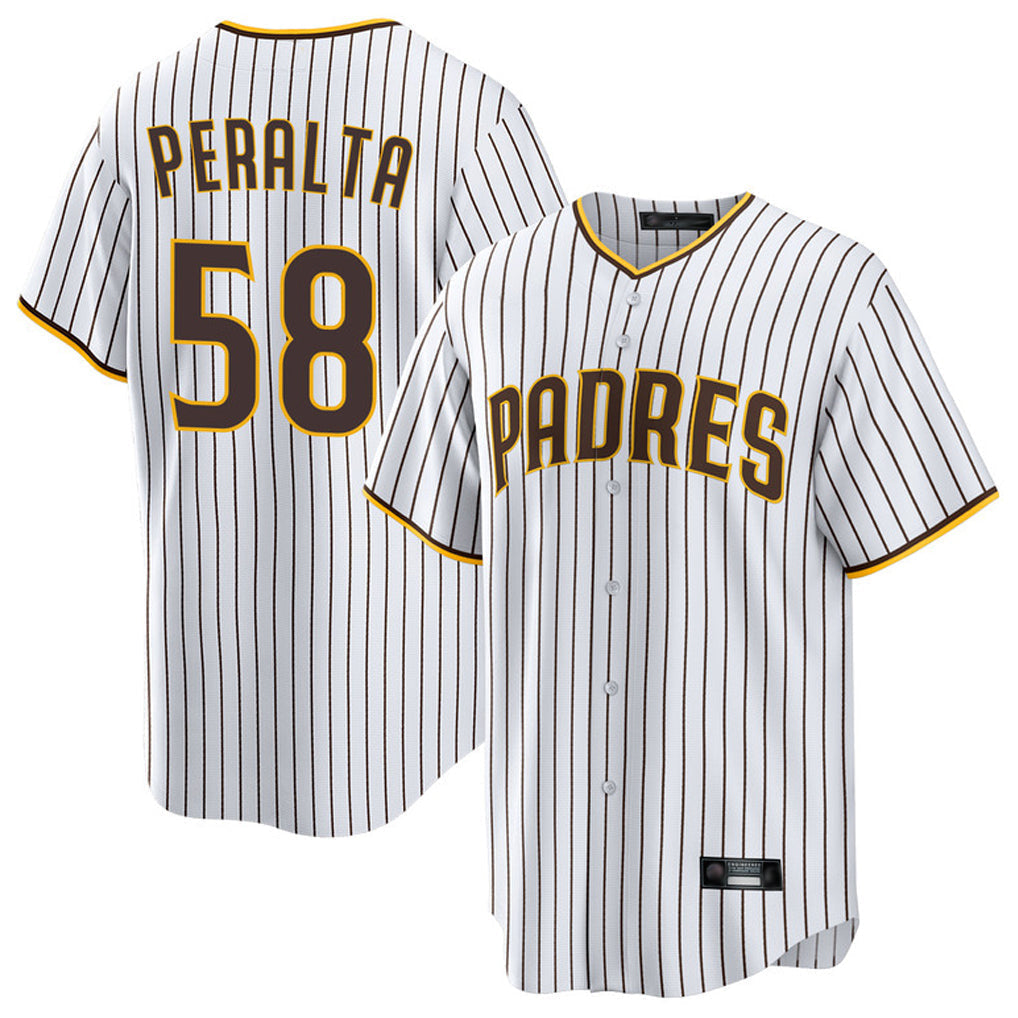 Jamed S.Diego Padres #58 Wandy Peralta Player White Home Game Stitched Jerseys