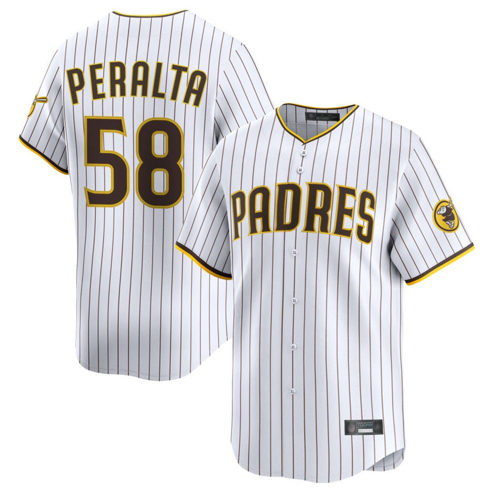 Jamed S.Diego Padres #58 Wandy Peralta Player White Limited Home Stitched Jerseys