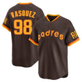 Jamed S.Diego Padres #98 Randy Vasquez Player Brown Home Cooperstown Collection Replica Game Stitched Jerseys