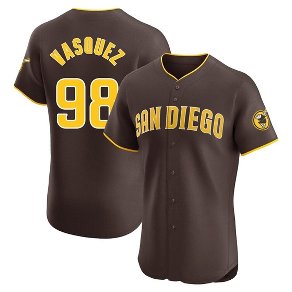 Jamed S.Diego Padres #98 Randy Vasquez Player Brown Home Limited Elite Stitched Jerseys