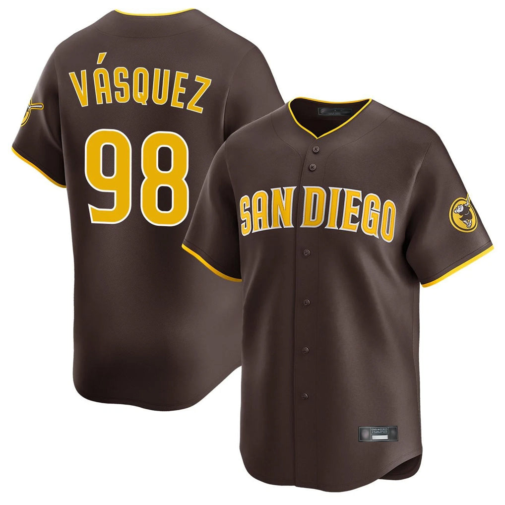Jamed S.Diego Padres #98 Randy Vasquez Player Brown Home Limited Stitched Jerseys
