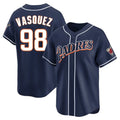 Jamed S.Diego Padres #98 Randy Vasquez Player Navy Cooperstown Collection Limited Home Stitched Jerseys