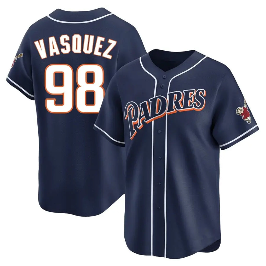 Jamed S.Diego Padres #98 Randy Vasquez Player Navy Cooperstown Collection Limited Home Stitched Jerseys