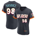 Jamed S.Diego Padres #98 Randy Vasquez Player Obsidian 2026 City Connect Home Limited Elite T-shirt Stitched Jerseys