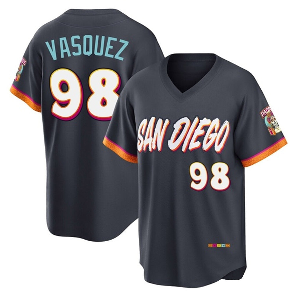 Jamed S.Diego Padres #98 Randy Vasquez Player Obsidian 2026 City Connect Home Limited T-shirt Stitched Jerseys