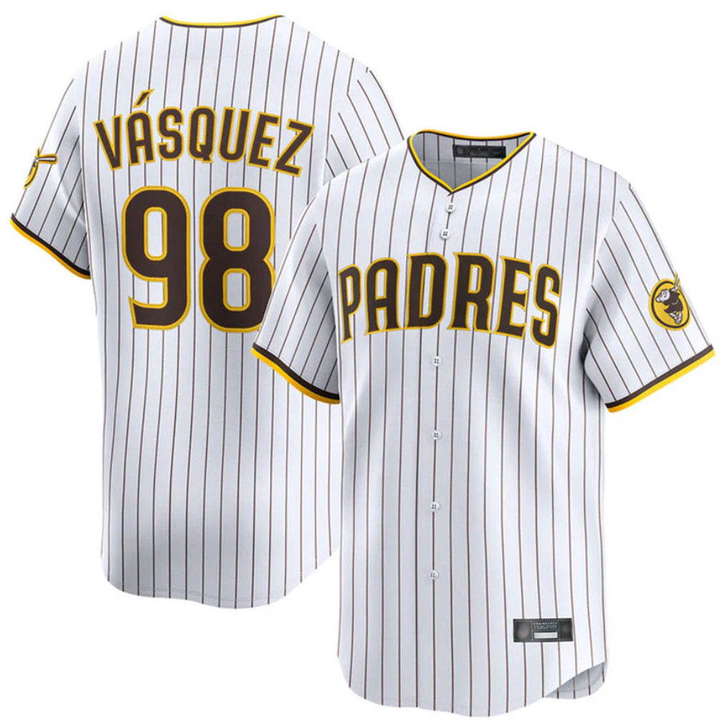 Jamed S.Diego Padres #98 Randy Vasquez Player White Home Limited Stitched Jerseys