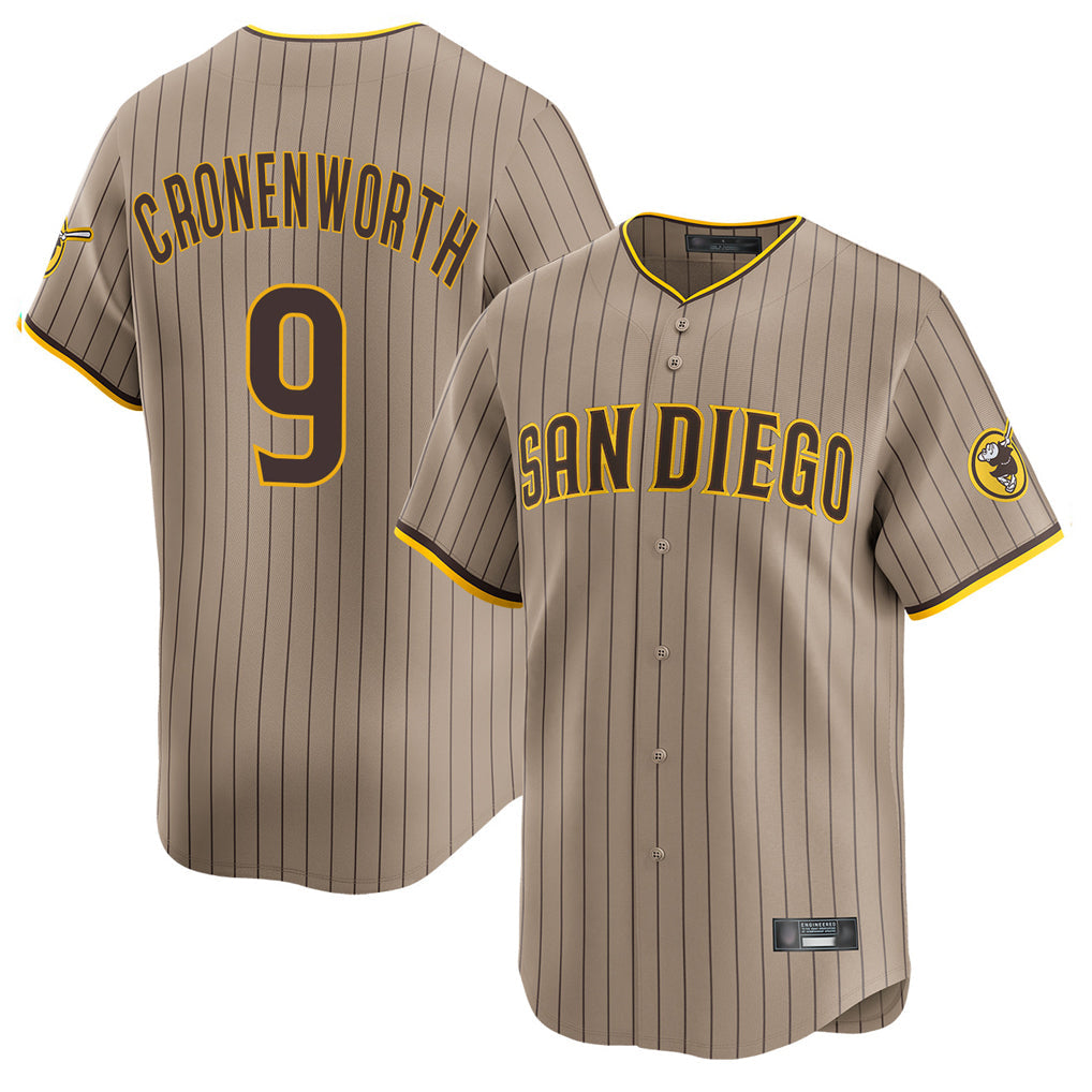 Jamed S.Diego Padres #9 Jake Cronenworth Player Khaki Home Limited Stitched Jerseys