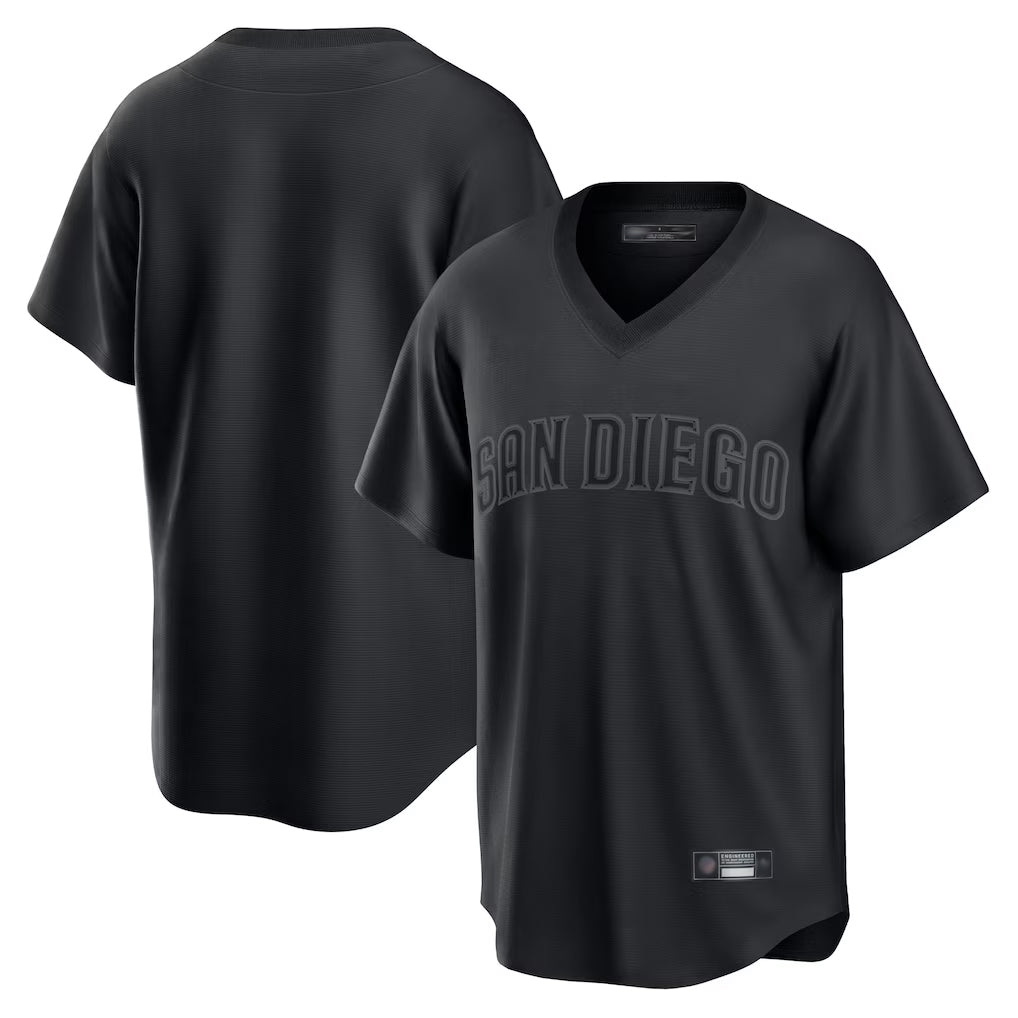 Jamed S.Diego Padres Blank Player Black Pitch Fashion Game T-shirt Stitched Jerseys