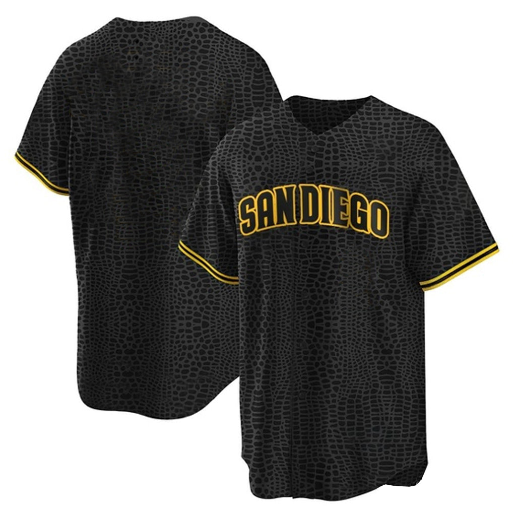Jamed S.Diego Padres Blank Player Black Snake Skin City Home Game Stitched Jerseys