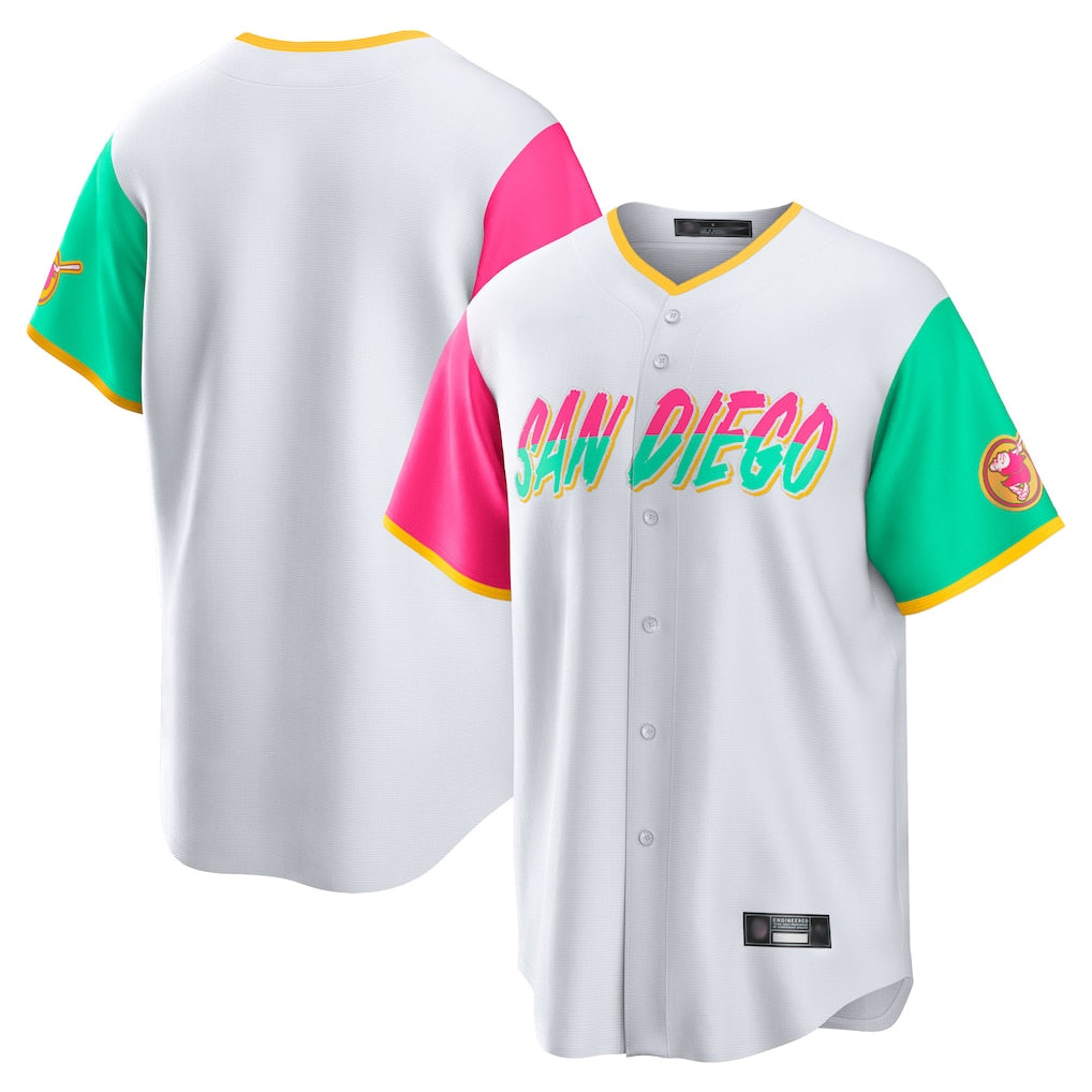 Jamed S.Diego Padres Blank Player White City Connect Home Game Stitched Jerseys