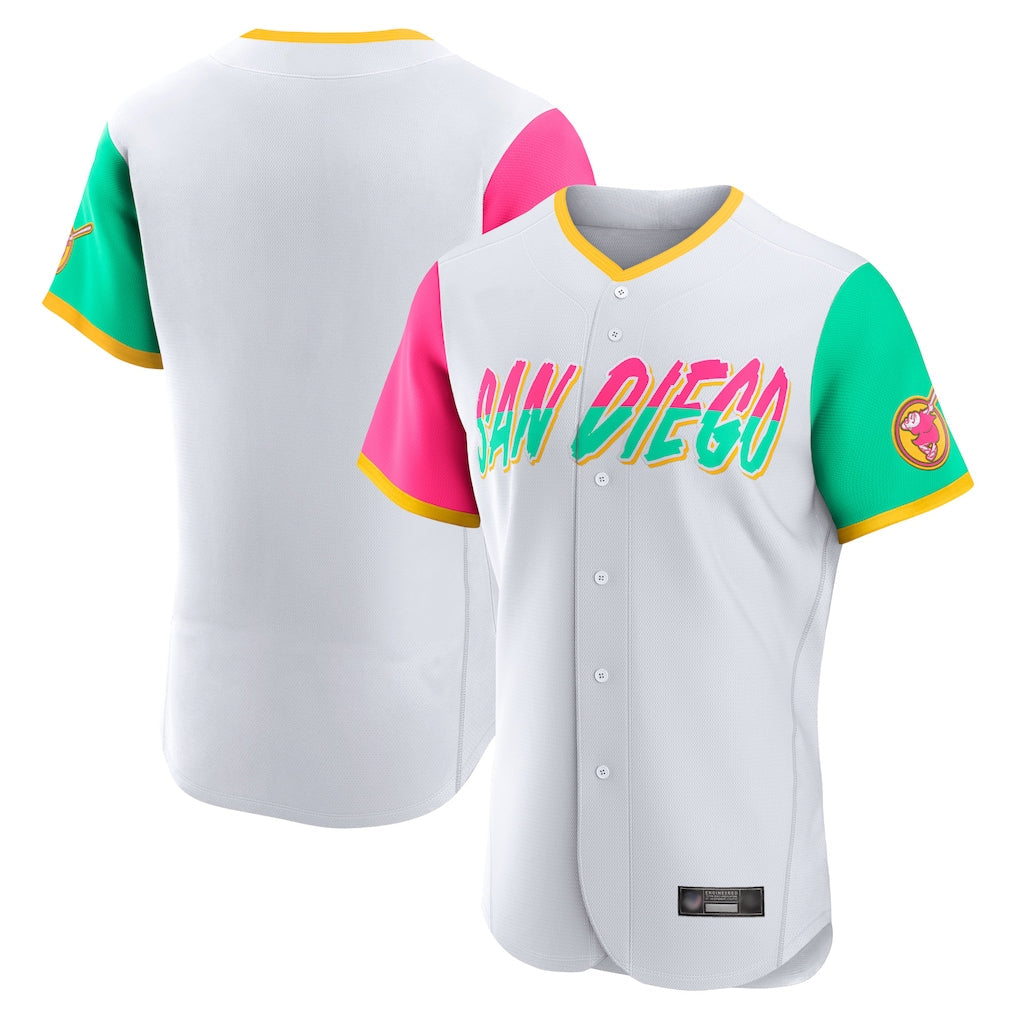 Jamed S.Diego Padres Blank Player White City Connect Home Limited Elite Stitched Jerseys