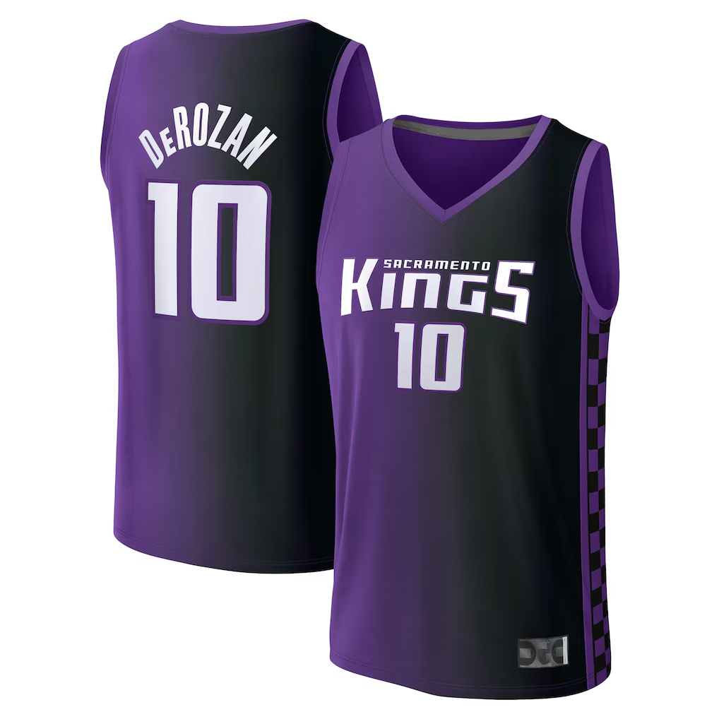 Jamed S.Kings #10 DeMar DeRozan Fanatics Purple Fast Break Replica Jerseys - Statement Edition