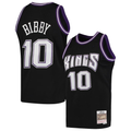 Jamed S.Kings #10 Mike Bibby Mitchell & Ness Black Hardwood Classics Swingman Jerseys