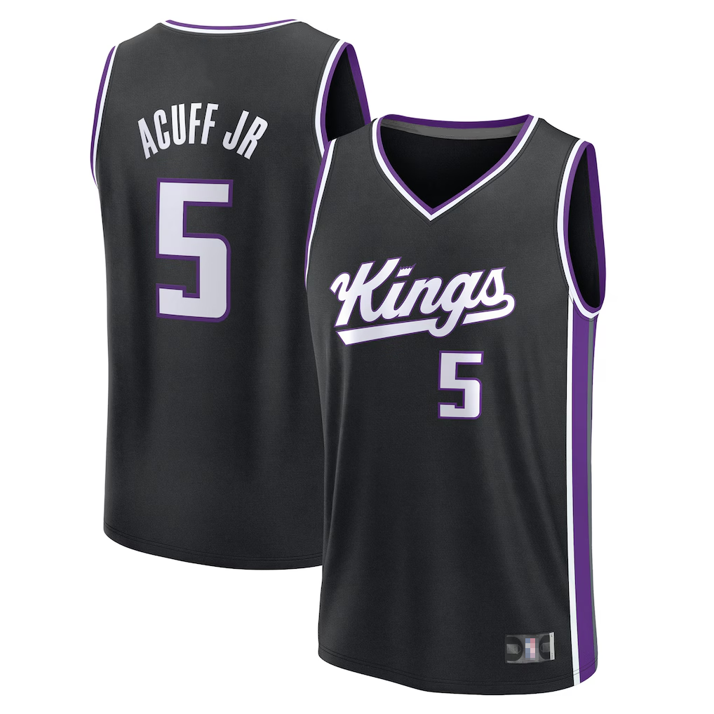 Jamed S.Kings #5 Darius Acuff Jr. Fanatics Black 2026 Draft First Round Pick Fast Break Jerseys - Icon Edition