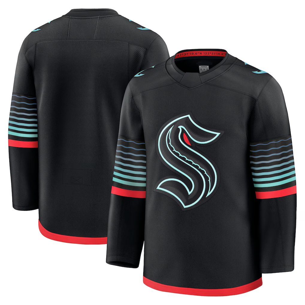 Jamed S.Kraken Black Alternate Premium Jerseys