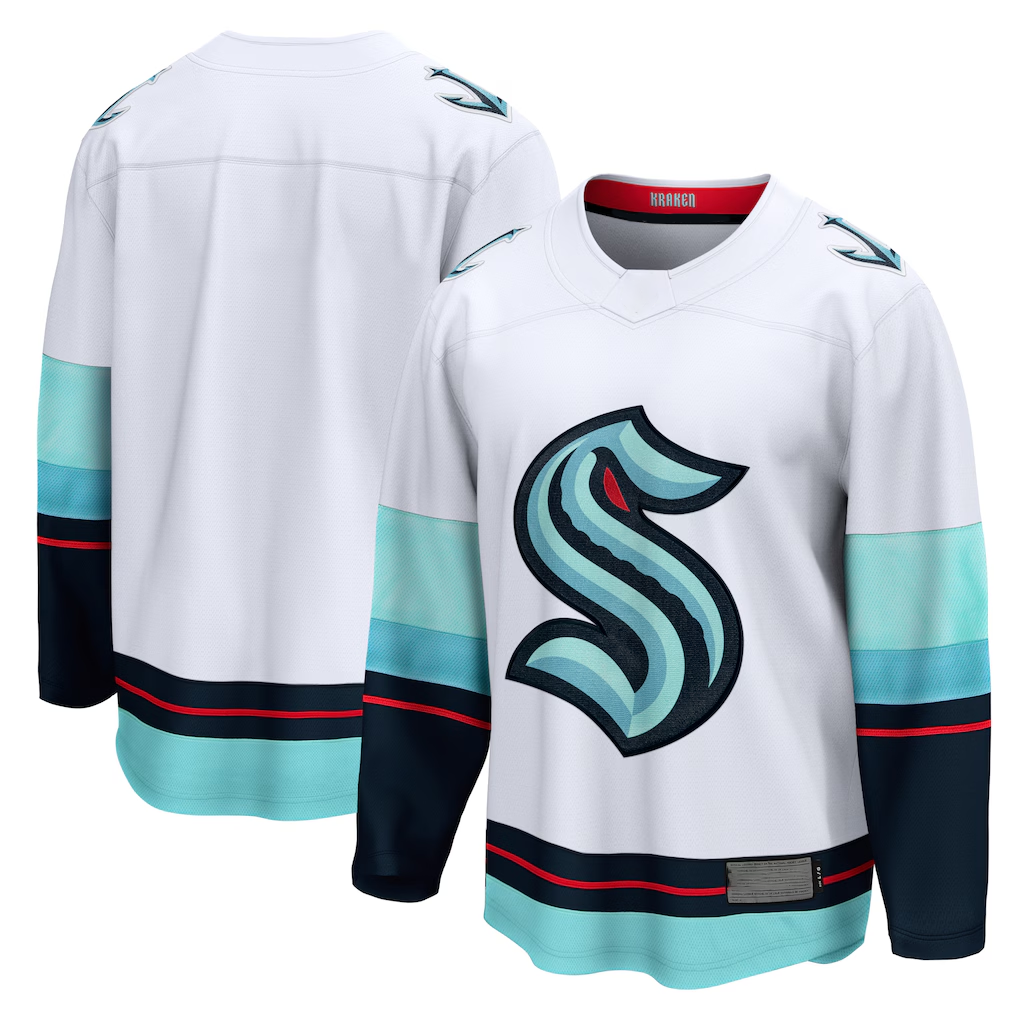 Jamed S.Kraken White Away Breakaway Jerseys